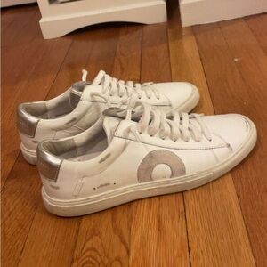 Oliver Cabell White and Silver Minimalist Sneakers